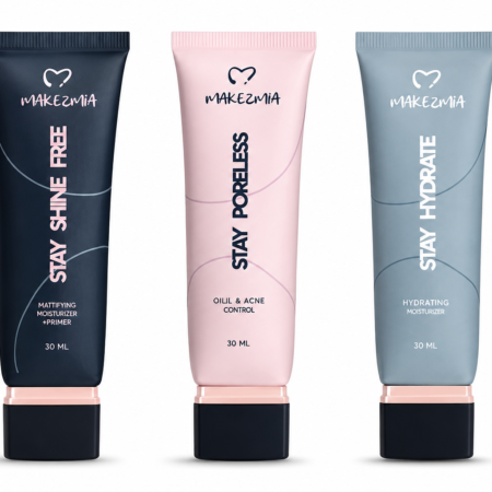 Makezmia Primer – 3 Variant Set | Stay Shine Free, Stay Poreless & Stay Hydrate (30ml Each)