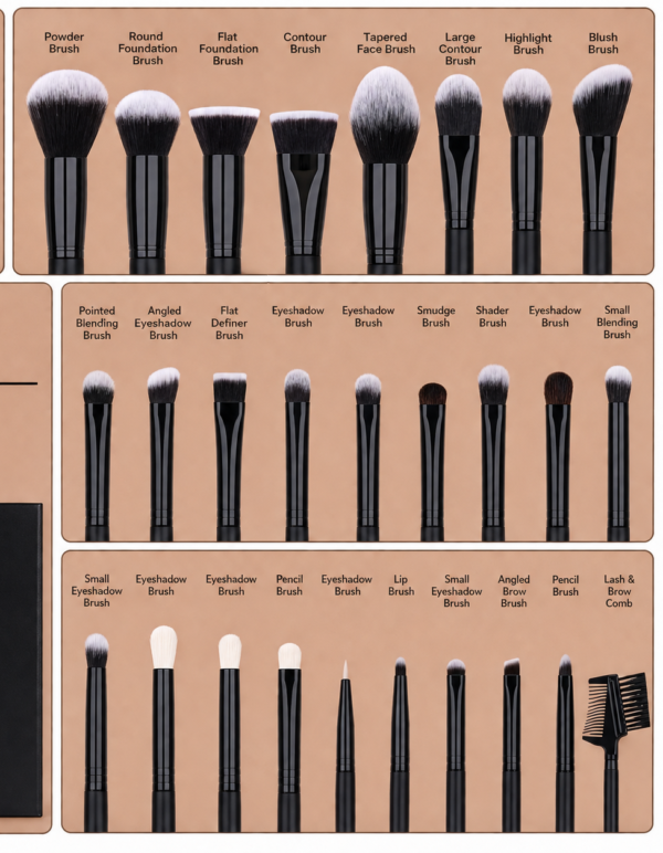 DUcare Makeup Brushes Set 27 in 1 Dark Angel