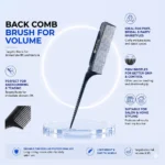 Marvac Black Tail Comb for Volume Hair Teasing Comb