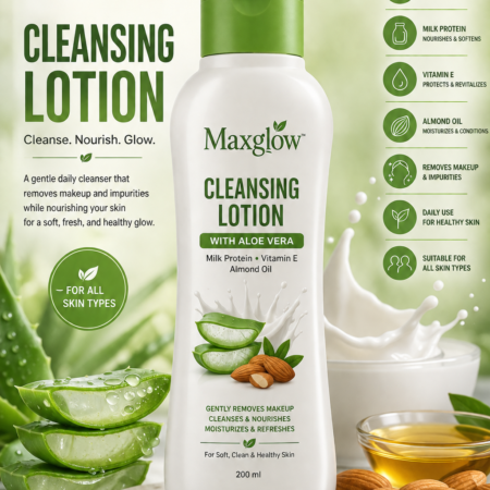 Maxglow Cleansing Lotion with Aloe Vera & Milk Protein