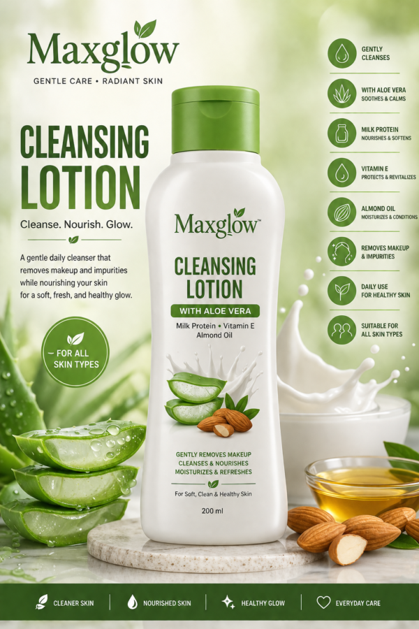 Maxglow Cleansing Lotion with Aloe Vera & Milk Protein