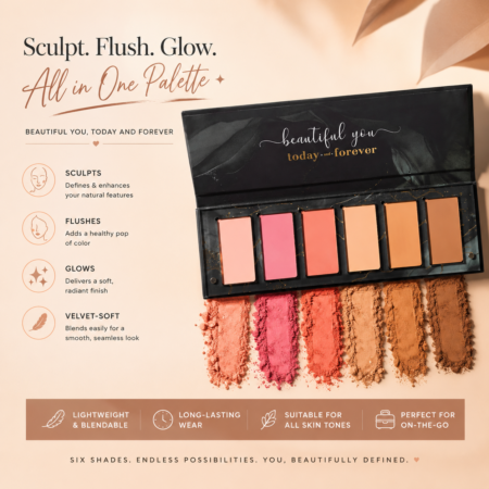 Aflairza Sculpt and Glow Matte Blush & Contour Palette