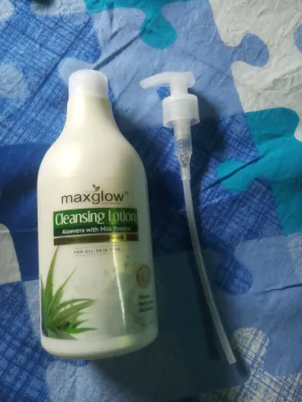 Shop Maxglow Cleansing Lotion with Aloe Vera, Milk Protein, Vitamin E, and Almond Oil. Gently cleanses, removes makeup, moisturizes, and refreshes skin. Suitable for all skin types.